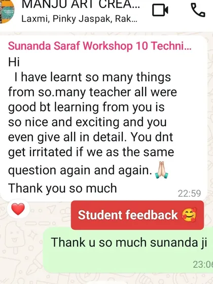 "You don't get irritated if we ask the same question again and again." This feedback from my student Sunanda means so much. I believe in teaching with patience and giving detailed, exciting lessons.