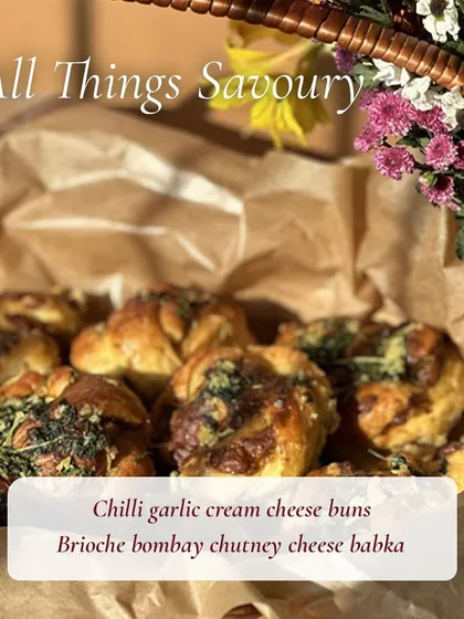 For those who prefer savory over sweet, I make these delicious chilli garlic cream cheese buns. They are made with a soft brioche dough and a flavorful garlic and herb cream cheese filling.