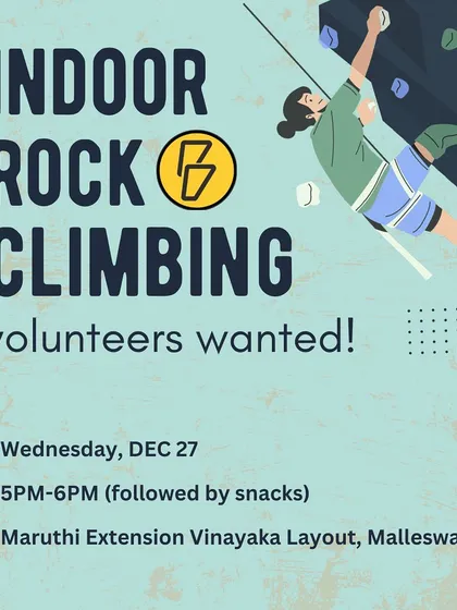 We believe in giving back to the community. This was a call for volunteers for an indoor rock climbing workshop we hosted for local kids, because climbing is for everyone.
