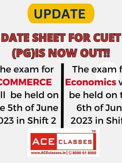 The date sheet for CUET (PG) is out. This graphic clearly states the exam dates and shifts for Commerce and Economics papers.