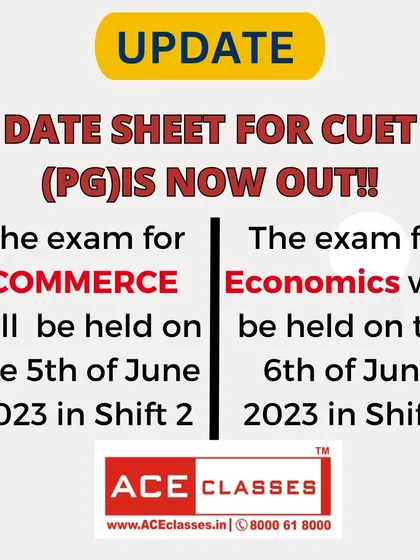 The date sheet for CUET (PG) is out. This graphic clearly states the exam dates and shifts for Commerce and Economics papers.