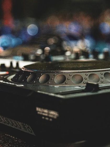 A close-up of my Pioneer deck during a set at SummerStage. This is my instrument, where I blend tracks and create the sound for the party.