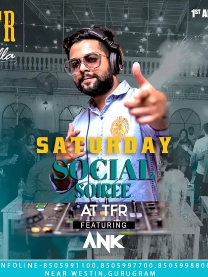 See you on the dance floor. A poster for my Saturday Social Soiree at TFR Villa in Gurugram.