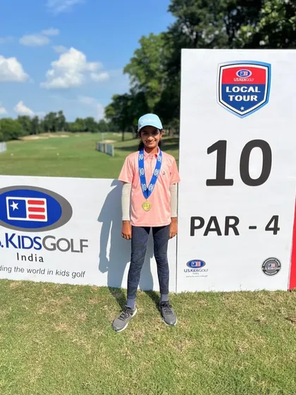Unnati Singh with her medal at the USKG Local Tour event.