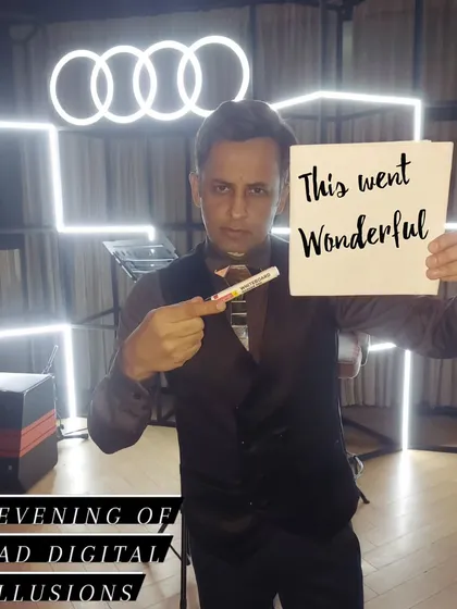 A successful mind-reading routine at the Audi event. The feedback was wonderful, and it's always a pleasure to perform for such a prestigious brand.