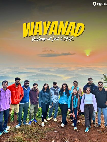 A trip to Wayanad, with packages starting at just 5,599. This picture captures the stunning sunrise view over the hills, a memory that is worth waking up early for. It is a budget friendly escape into nature.