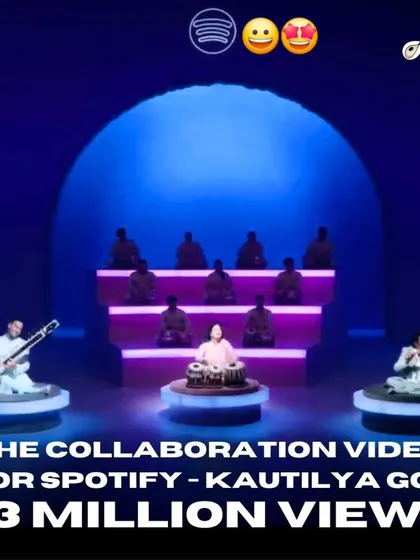 It was a thrill to collaborate with Spotify on their 'Kautilya' track, which brought Indian classical music to a massive global audience with over 13 million views. Being chosen as the face of their official Tabla playlist was a wonderful recognition of the power and reach of our traditional rhythms.