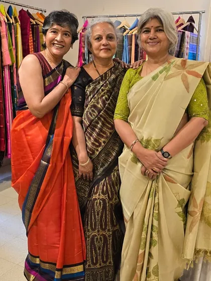 Another photo with friends at the Raintree event. The creative community in Bangalore is so supportive, and it's wonderful to celebrate each other's work.