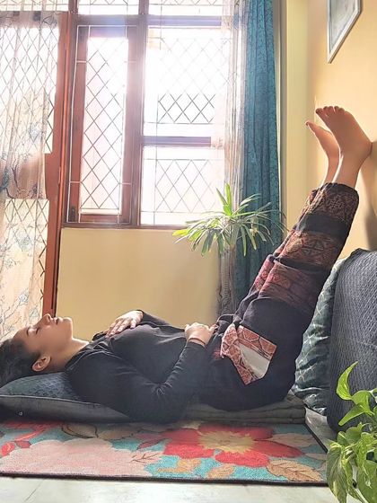 Viparita Karani, or legs-up-the-wall pose, is a simple yet powerful restorative practice. Doing this for just 10 minutes a day can reduce swelling in the legs and is great for varicose veins.