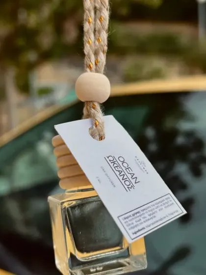 My hanging car air fresheners provide a long-lasting fragrance for up to 40 days. This example shows a custom-branded freshener, demonstrating how I can apply your logo and design for corporate giveaways or retail products.
