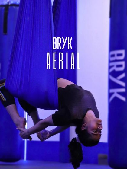 Introducing BRYKAERIAL. Our dedicated aerial yoga program is designed to build your strength, endurance, and flexibility over a 4-week course.
