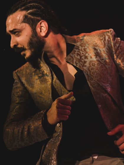 A moment captured during a performance at the NCPA in Mumbai. The focus, the posture, and the energy all come together in the spotlight.