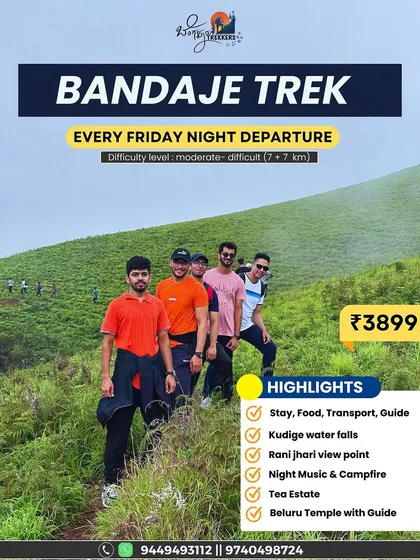A promotional poster for the Bandaje trek, highlighting the inclusions and price.