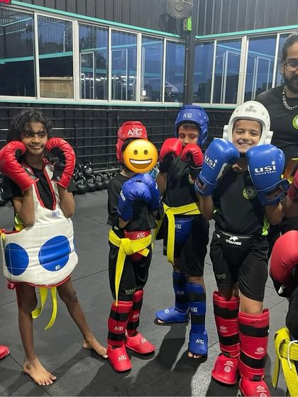Some of our little and junior Kikkers after a great sparring session, all smiles and full of energy.