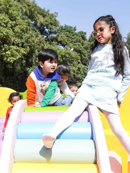 Our rainbow log climber is fantastic for helping toddlers develop balance and coordination while they play.