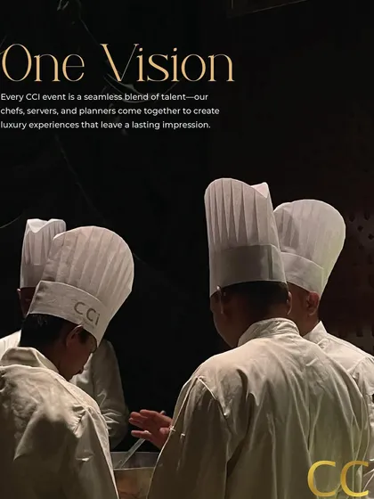 Our strength lies in our unified team of culinary experts. This is a look at our chefs collaborating, a moment that reflects the precision, passion, and shared vision we bring to executing every luxury catering event flawlessly.