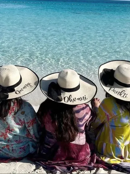 Sun, sand, and style. Our personalised floppy beach hats are the perfect accessory for a girls' trip or a bachelorette party. We embroider each hat with a name for that special, custom touch.