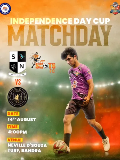 We're kicking off the Independence Day Cup against South Mumbai United. The team is ready to play with pride and passion.