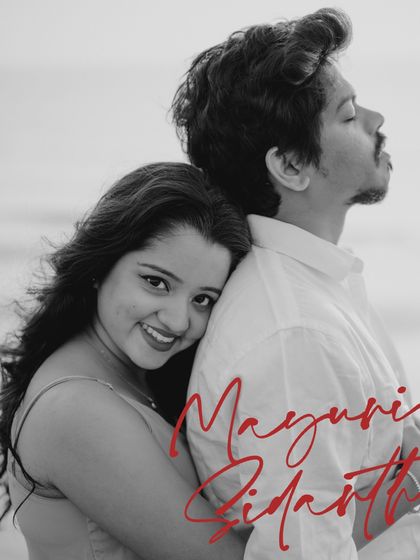 A classic black and white portrait of the bride resting her head on the groom's back, filled with warmth and affection.