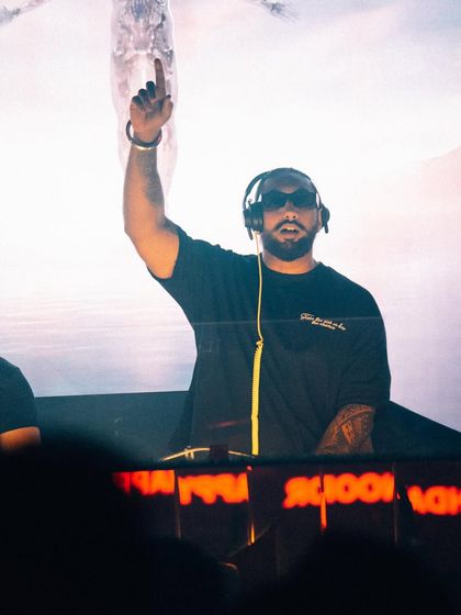 The energy in Kolkata is always next level. Here I am, taking a moment to connect with the sold-out crowd during a high point in my set.