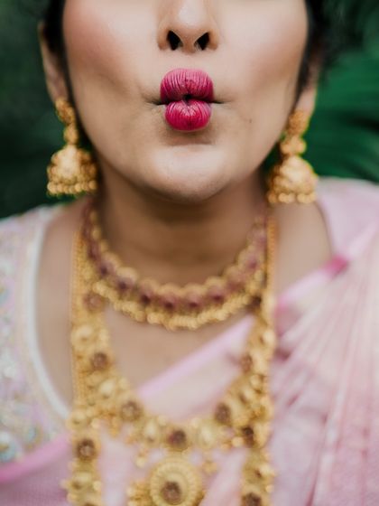 A fun and playful close-up of a bride's pout. We love capturing the personality and fun side of our brides on their big day.