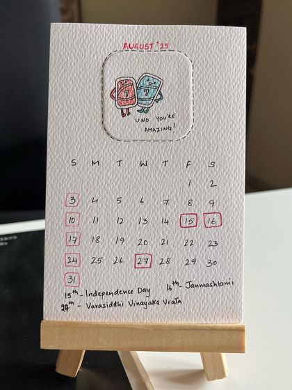 Shraddhadoodles - Custom Art & Merchandise Hand-drawn 2025 Desk Calendars photo 11