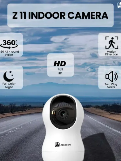 The Z11 indoor camera offers a complete 360-degree all-round vision. With full-color night mode and motion detection, no corner of your room is left unchecked.