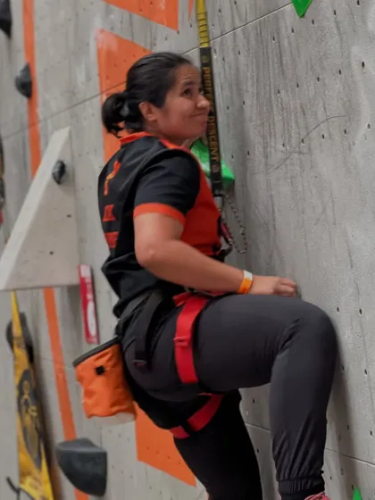 A competitor fully focused during the 'Warrior of the Wall' event. The supportive cheers from the crowd make these events truly special.