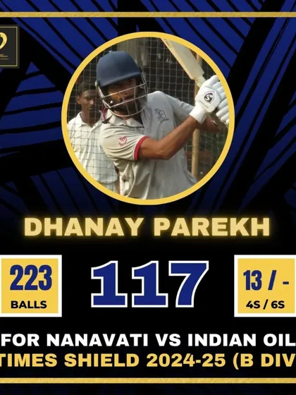 Dhanay Parekh scores a patient and crucial century in the Times Shield B Division.