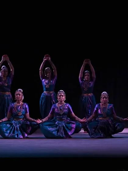 The power of dancing together is immense. Here is my dance family and I in a moment of synchronized grace during our 'Nrithyotsavam' production. These group performances are a celebration of our shared passion and dedication to the art form.