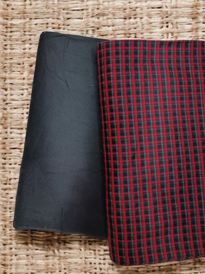 Another option from my woolen fabric collection, this red and black plaid is a bold and classic choice for winter wear.