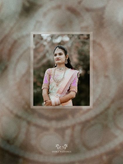 A framed portrait of the bride, her elegance and beauty captured in a simple, artistic composition.