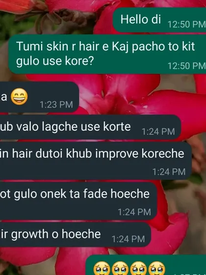 A wonderful review from a customer who has seen great improvement in both her skin and hair. She mentions her spots have faded and she's experiencing hair growth.