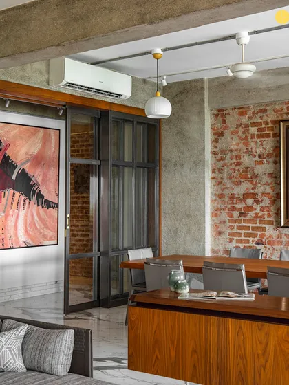 The finished state of 'The Canvas.' The design blurs the lines between zones, with sliding partitions creating a flexible, open-plan living space that is layered and intentional.