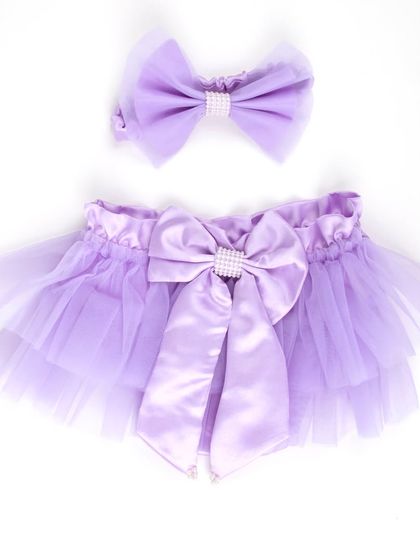 The complete lavender tutu and headband set.