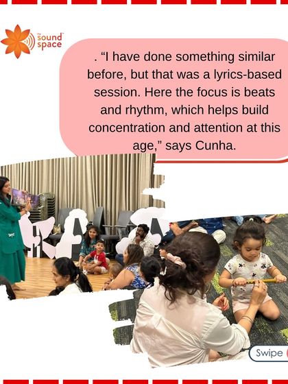 A quote from a parent in a Sunday Mid-day article, praising the focus on beats and rhythm in our sessions.