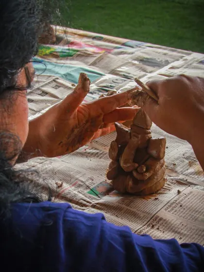 For Ganesh Chaturthi, we hosted an eco-idol sculpting workshop at our office. It was a day of creativity, celebration, and connecting with tradition in a sustainable way.