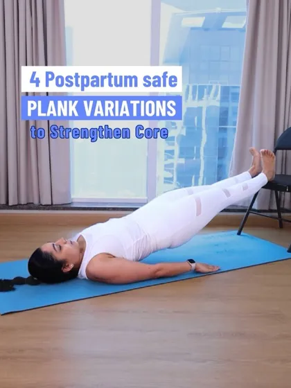 This graphic introduces four postpartum-safe reverse plank variations to strengthen your core. These are excellent alternatives to traditional planks.