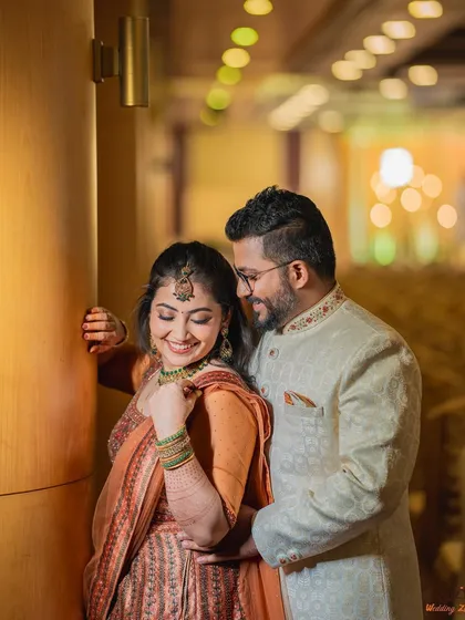 A candid and sweet moment between Rohan and Pooja. These quiet, in-between moments are often the most genuine and memorable.