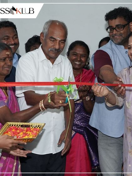 The official ribbon cutting ceremony at our Coimbatore grand opening. It was a joyous moment shared with local community leaders, parents, and our new students.