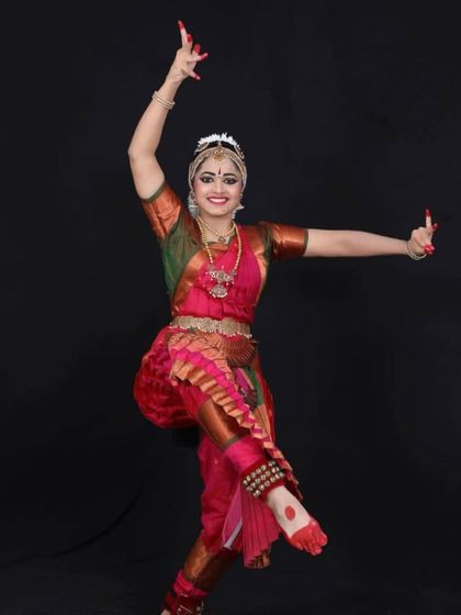 This is my student Niyati, who completed her Arangetram this year. Each student's journey to this stage is unique and inspiring.