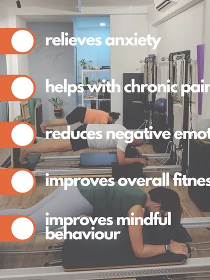 The mental benefits of Pilates are just as important as the physical. Our practice helps relieve anxiety, reduce negative emotions, and improve mindful behavior.