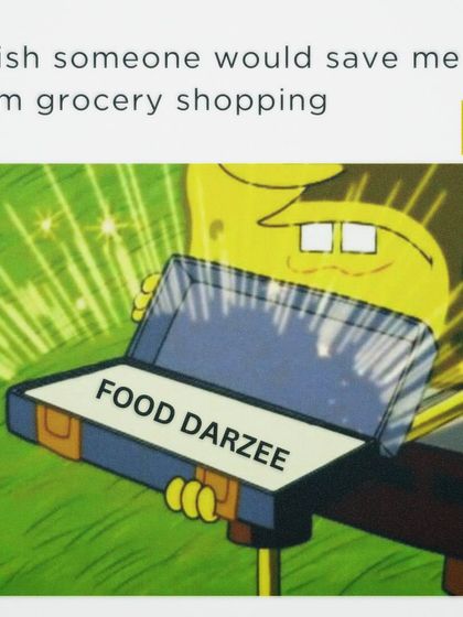 "I wish someone would save me from grocery shopping." Again, we are the solution in that glowing briefcase.