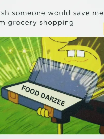 "I wish someone would save me from grocery shopping." Again, we are the solution in that glowing briefcase.