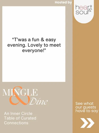 "A fun & easy evening." This is the goal. I want to take the stress and pressure out of meeting new people.