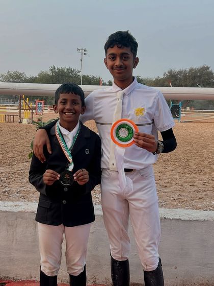 A glimpse of the medal ceremony at JNEC 2024, celebrating the hard work and success of our young riders on a national stage.