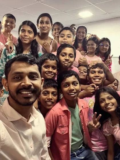 This is the Sai Classes family. Here, I take a selfie with my students during our Navratri color-themed celebrations. We believe that learning and joy go hand in hand, creating a positive environment where everyone feels like they belong.