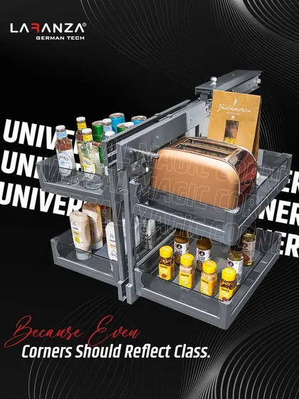 I make sure even the most awkward corners of your kitchen reflect class and utility. My Universal Magic Corner unit turns wasted space into a powerhouse of accessible storage.