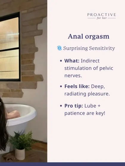 The anal orgasm comes from indirect stimulation of pelvic nerves and can feel like a deep, radiating pleasure. Lube and patience are key!