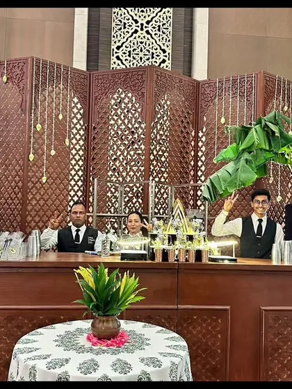 Our incredible team behind the bar at the wedding of Anant Ambani and Radhika Merchant. It was an honor to provide our top-notch bartending services for such a grand and memorable celebration.